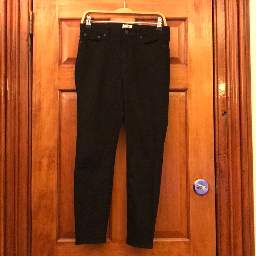 J.Crew Petite 9” High Rise Toothpick Jean in Black